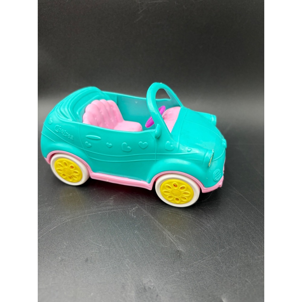 Barbie Chelsea Doll Car Teal Pink Convertible Flower Wheels Vehicle